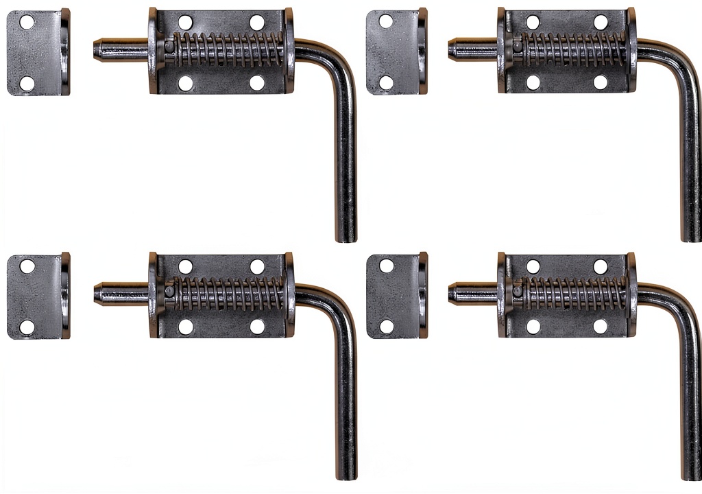 Buyers Products spring latch installed on a metal gate