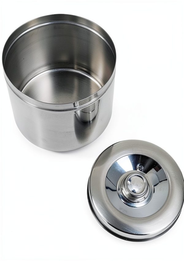 Stainless Steel Gauze Jar Generic 12cm Cylinder Light Proof Lid-4