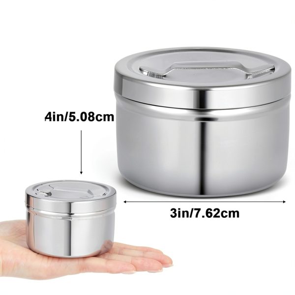 Stainless Steel Ointment Jars Yungyan 2-Pc Set 7 oz Strap Handle-2
