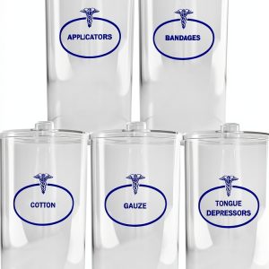 BV Medical Clear Sundry Jars Set of 5 – Labeled Acrylic Storage-0