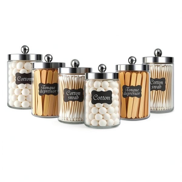 Clinic Glass Sundry Jar Sets BAOZENP 6-Piece 7"x4" Airtight Storage-0