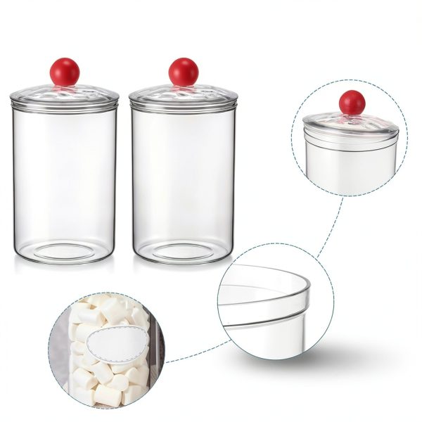 Medical Sundry Jars Set of 6 by Lineshading Clear PET Plastic with-2