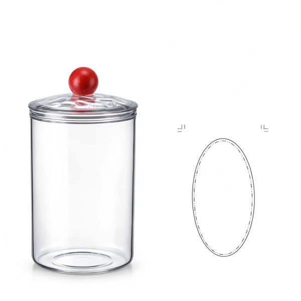 Medical Sundry Jars Set of 6 by Lineshading Clear PET Plastic with-1