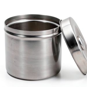 Stainless Steel Gauze Jar Generic 12cm Cylinder Light Proof Lid-0
