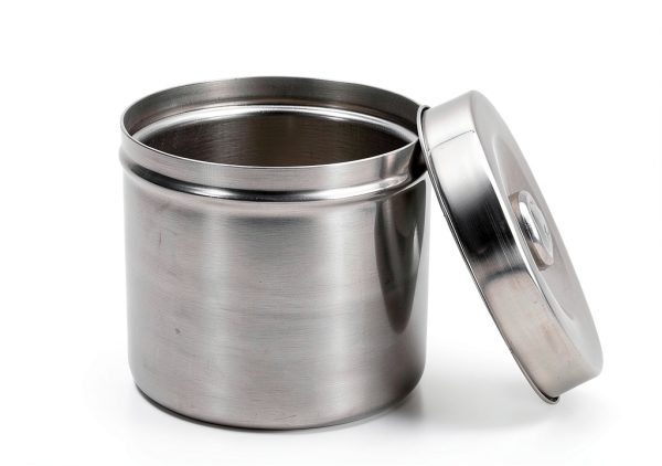 Stainless Steel Gauze Jar Generic 12cm Cylinder Light Proof Lid-0