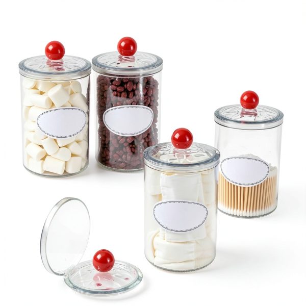 Medical Sundry Jars Set of 6 by Lineshading Clear PET Plastic with-5