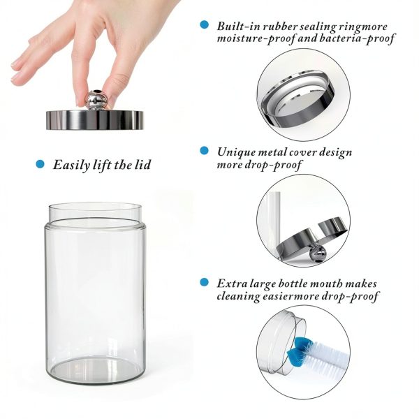 Clinic Glass Sundry Jar Sets BAOZENP 6-Piece 7"x4" Airtight Storage-2