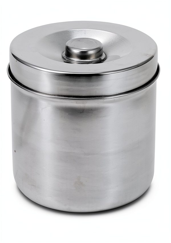 Stainless Steel Gauze Jar Generic 12cm Cylinder Light Proof Lid-6