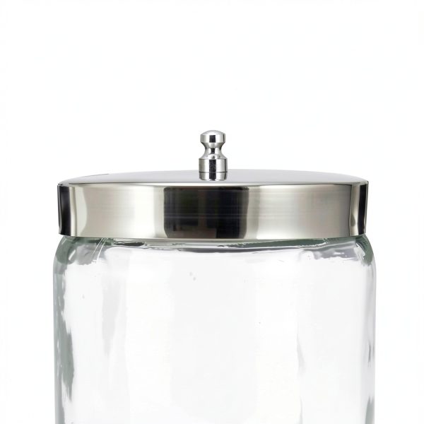 McKesson Sundry Glass Jar with Stainless Steel Lid 4.25 x 7 Unlabeled-2