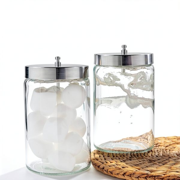 McKesson Sundry Glass Jar with Steel Lid - 4.25 x 7 Clear, 6 Pack-3
