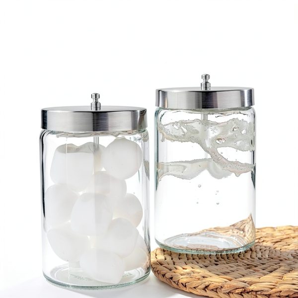 McKesson Sundry Glass Jar with Stainless Steel Lid 4.25 x 7 Unlabeled-3