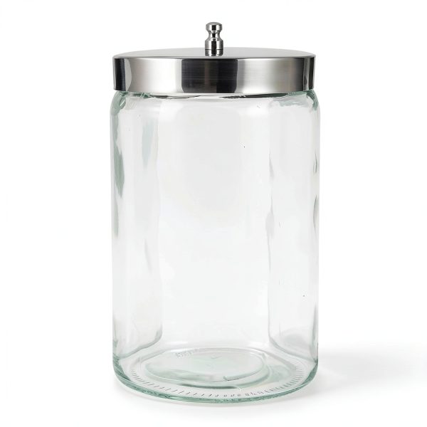 McKesson Sundry Glass Jar with Stainless Steel Lid 4.25 x 7 Unlabeled-0