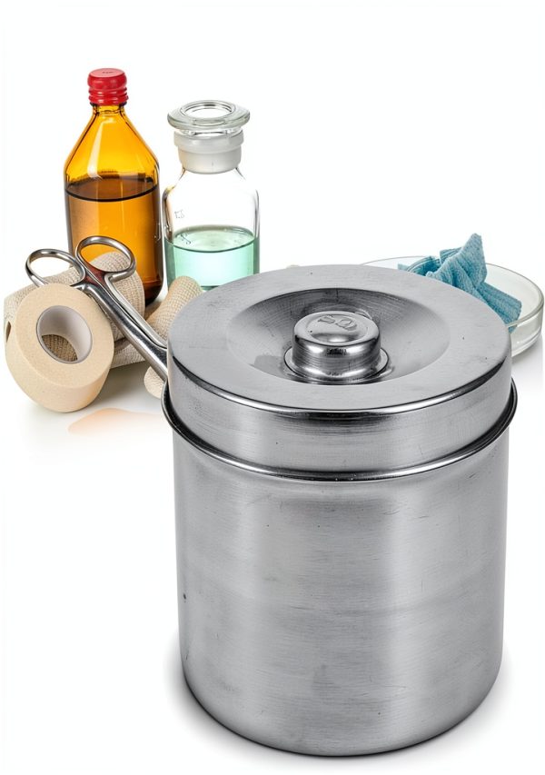 Stainless Steel Jar TMISHION 12cm Medical Sundry Jar with Airtight Lid-0